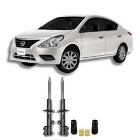 Amortecedores Dianteiros com Kits de Batentes e Guarda-Pó Nissan Versa/March 2014 até 2020 - Remanufaturado - Felipe Moura Auto Peças