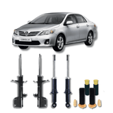 Kit Completo Amortecedores Dianteiros e Traseiros com Kits de Batentes e Guarda-Pó Toyota Corolla 2009 Até 2014 - Remanufaturado - Felipe Moura Auto Peças