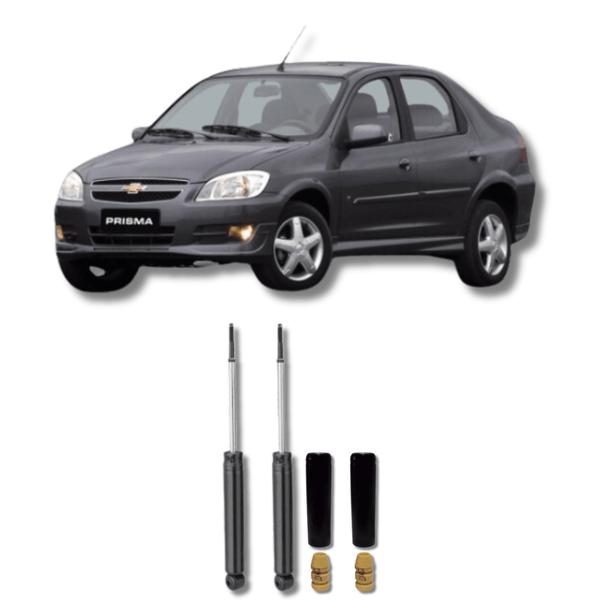 Amortecedor Traseiro Prisma 2006 Até 2012 com Kit de Batentes e Guarda-Pó - Remanufaturado - Felipe Moura Auto Peças