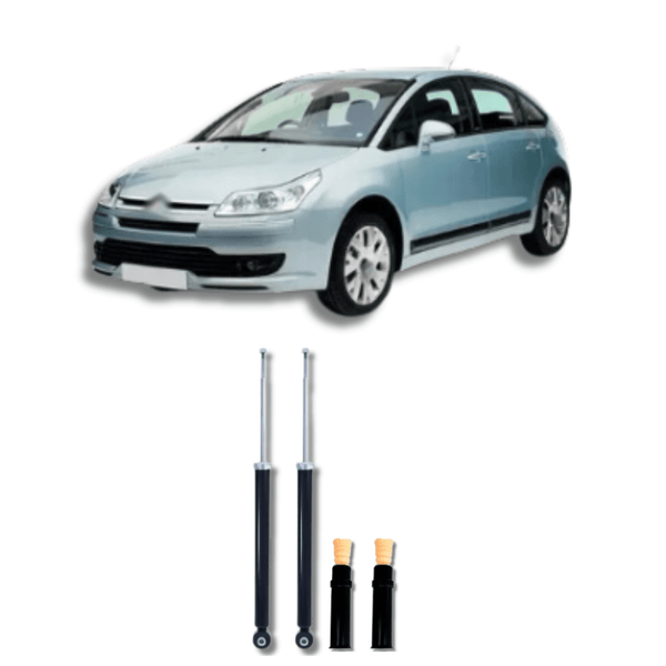 Amortecedores Traseiros com Kits de Batentes e Guarda-Pó Citroën C4 2008 até 2020 - Remanufaturado - Felipe Moura Auto Peças