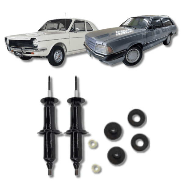 Amortecedores Dianteiros com Kit de Batentes e Guarda-Pó Ford Corcel/Belina Até 1977/Prato Alto - Remanufaturado - Felipe Moura Auto Peças