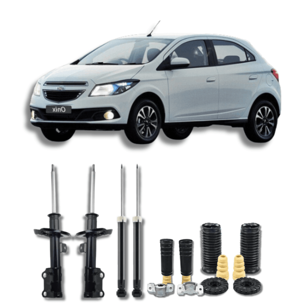 Kit Completo de Amortecedores Dianteiros e Traseiros Onix 2013 Até 2018 com Kits de Batentes e Guarda-Pó - Remanufaturado - Felipe Moura Auto Peças