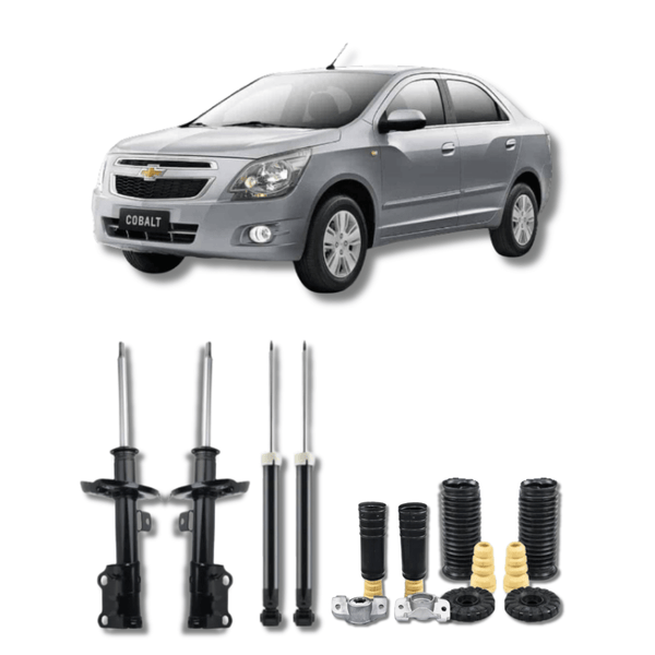 Kit Completo de Amortecedores Dianteiros e Traseiros Cobalt 2012 Até 2016 com Kits de Batentes e Guarda-Pó - Remanufaturado - Felipe Moura Auto Peças