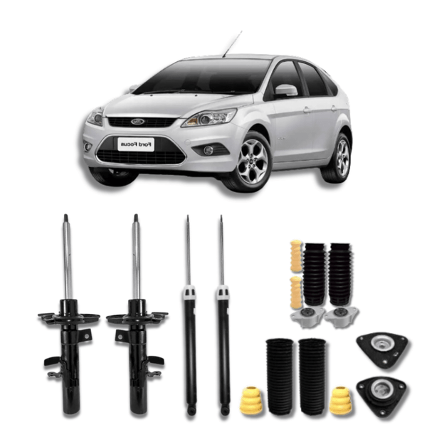 Kit Completo de Amortecedores Dianteiros e Traseiros com Kits de Batentes e Guarda-Pó Ford Focus 2014 até 2019 - Remanufaturado - Felipe Moura Auto Peças