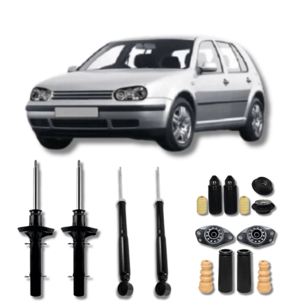 Kit Completo de Amortecedores Dianteiros e Traseiros com Kit de Batentes e Guarda-Pó Golf Moderno 1998 Até 2019 - Remanufaturado - Felipe Moura Auto Peças