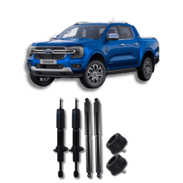 Kit Completo de Amortecedores Dianteiros e Traseiros com Kits de Batentes e Guarda-Pó Ford Ranger 2012 até 2023 - Remanufaturado - Felipe Moura Auto Peças