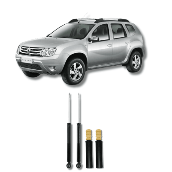 Amortecedores Traseiros com Kit de Batentes e Guarda-Pó Renault Duster 2011 Até 2018 - Remanufaturado - Felipe Moura Auto Peças