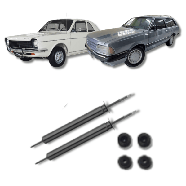 Amortecedores Traseiros com Kit de Batentes e Guarda-Pó Ford Corcel/Belina Até 1977/Prato Alto - Remanufaturado - Felipe Moura Auto Peças