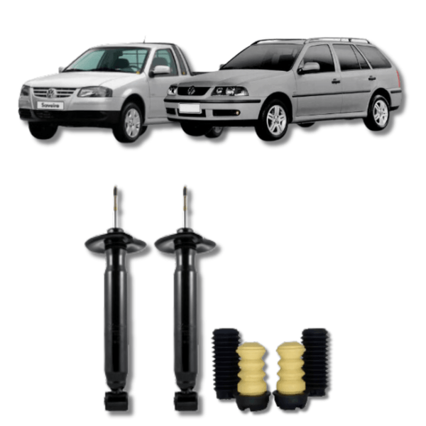 Amortecedor Traseiro com Kit de Batentes e Guarda-Pó Saveiro/Parati Bola 1998 Até 2008 - Remanufaturado - Felipe Moura Auto Peças