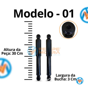 Par de Amortecedor para Carretinha, Reboque e Engate | Modelos 30cm e 45cm | Suspensão com Bucha 3cm