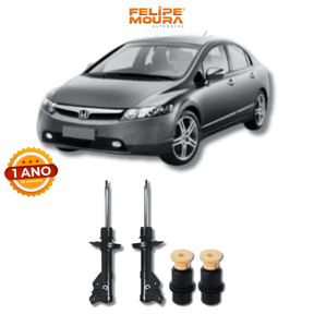 Amortecedores Dianteiros com Kit de Batentes e Guarda-Pó Honda Civic/New Civic 2006 Até 2011 - Remanufaturado
