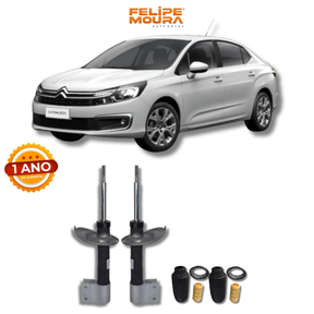 Amortecedores Dianteiros com Kits de Batentes e Guarda-Pó Citroën C4 Pallas 2007 até 2014 - Remanufaturado - Felipe Moura Auto Peças