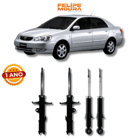 Kit Amortecedores Dianteiros e Traseiros Toyota Corolla 2003 Até 2008 - Remanufaturado - Felipe Moura Auto Peças