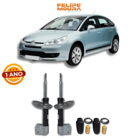 Amortecedores Dianteiros com Kits de Batentes e Guarda-Pó Citroën C4 2008 até 2020 - Remanufaturado - Felipe Moura Auto Peças