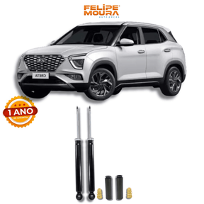 Amortecedores Traseiros com Kits de Batentes e Guarda-Pó Hyundai Creta 2015 Até 2024 - Remanufaturado - Felipe Moura Auto Peças