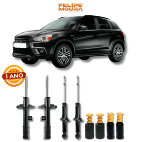 Kit Completo de Amortecedores Dianteiros e Traseiros com Kits de Batentes e Guarda-Pó Mitsubishi ASX 2010 Até 2023 - Remanufaturado - Felipe Moura Auto Peças