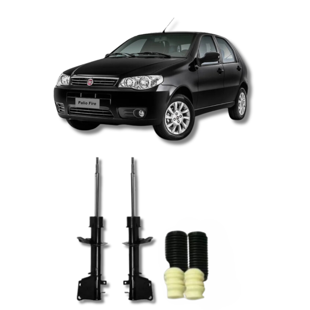 Amortecedores Dianteiros com Kit de Batentes e Guarda-Pó Fiat Palio Fire 2001 até 2017 - Remanufaturado