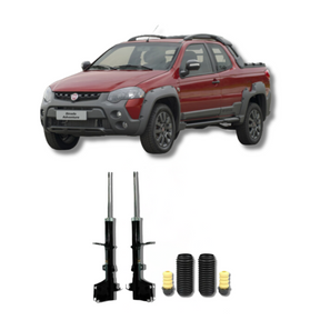 Amortecedores Dianteiros com Kit de Batentes e Guarda-Pó Fiat Strada Locker 2008 Até 2017 - Remanufaturado