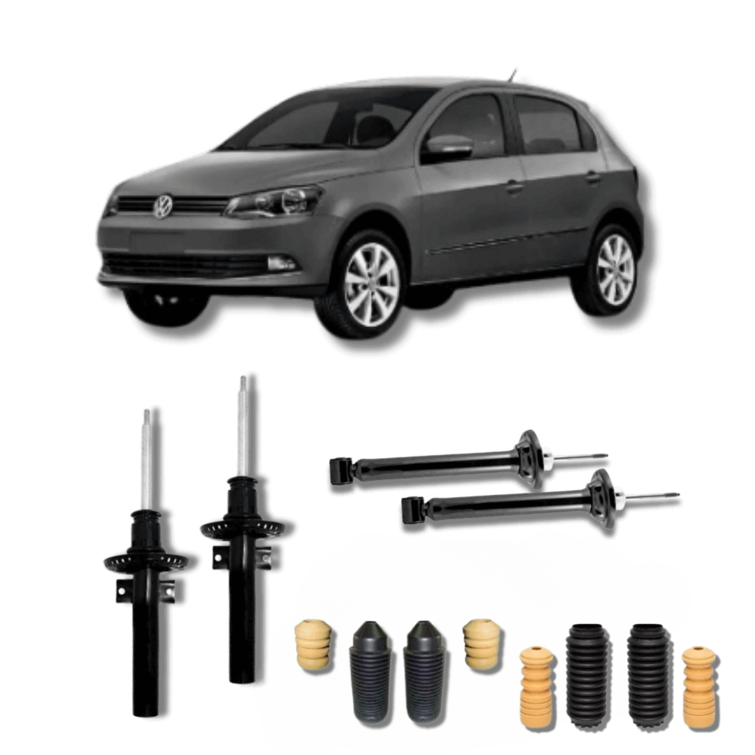 Kit Completo de Amortecedores Dianteiros e Traseiros com Kit de Batentes e Guarda-Pó Gol G5/G6 2008 Até 2016 - Remanufaturado