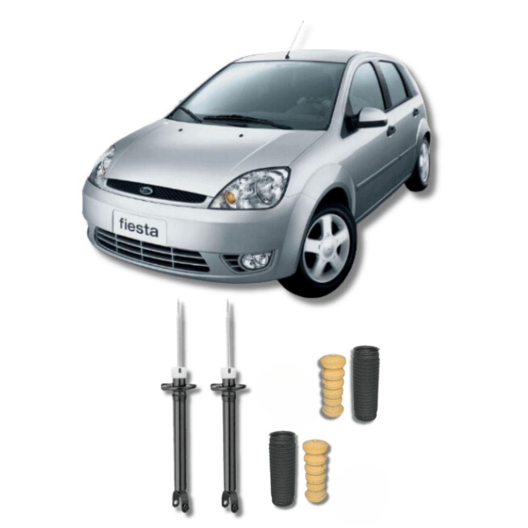 Amortecedores Traseiros com Kit de Batentes e Guarda-Pó Ford Fiesta Antigo/Ká/Courier até 2001 - Remanufaturado