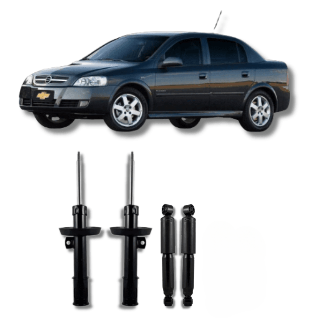 Kit Completo de Amortecedores Dianteiros e Traseiros Astra 1996 Até 2006 com Kits de Batentes e Guarda-Pó - Remanufaturado