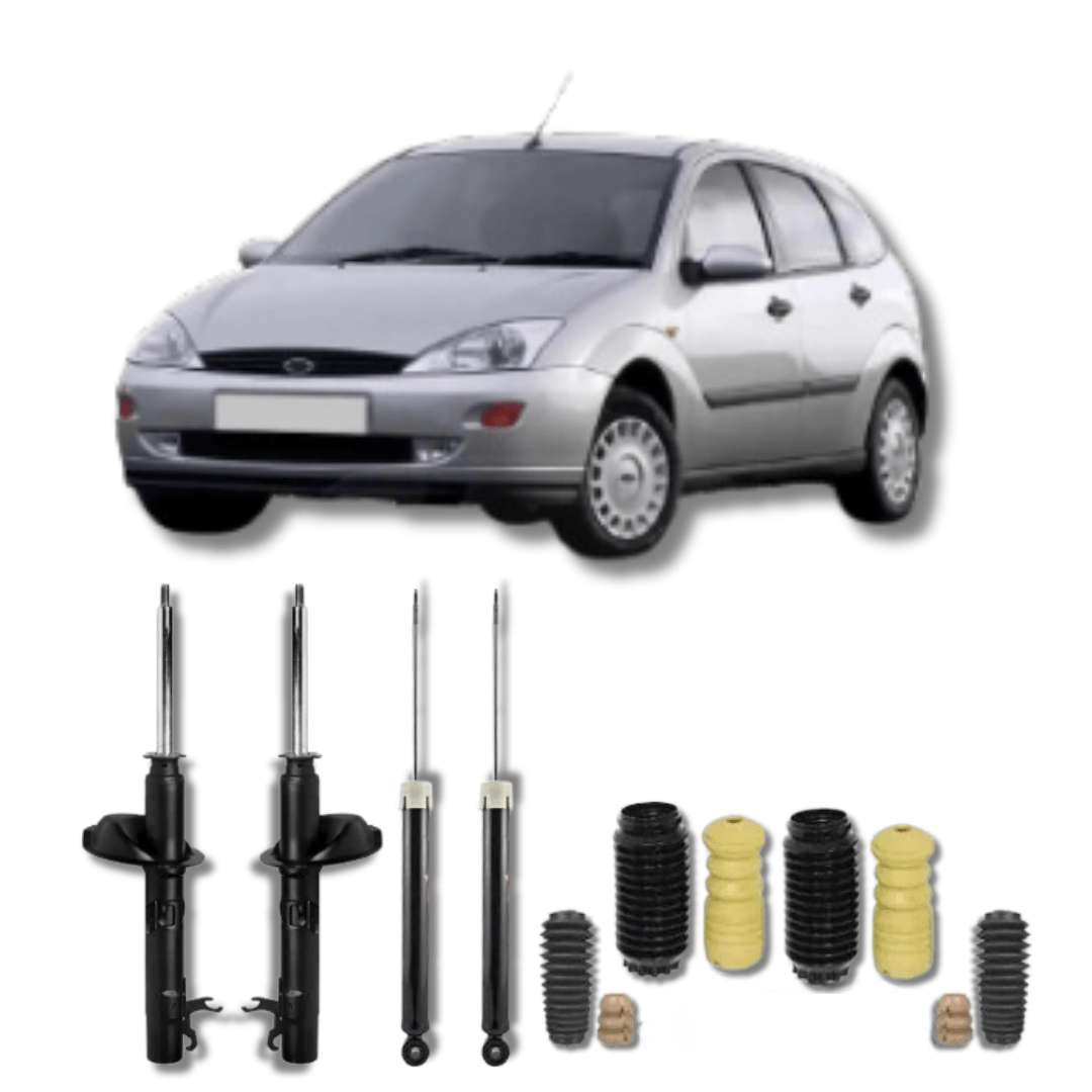 Kit Completo de Amortecedores Dianteiros e Traseiros com Kits de Batentes e Guarda-Pó Ford Focus 2001 até 2008 - Remanufaturado