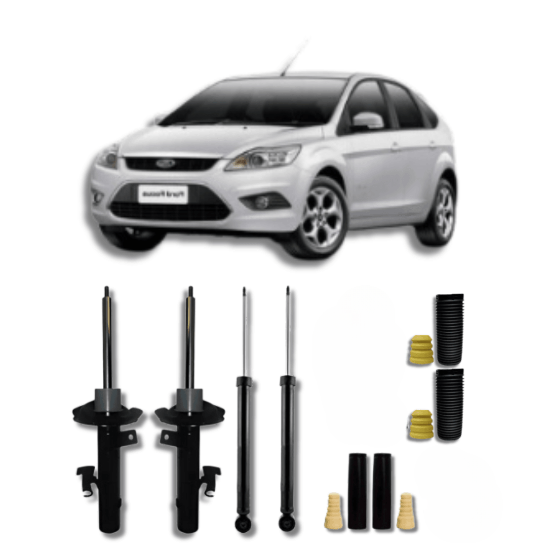Kit Completo de Amortecedores Dianteiros e Traseiros com Kits de Batentes e Guarda-Pó Ford Focus 2009 até 2013 - Remanufaturado