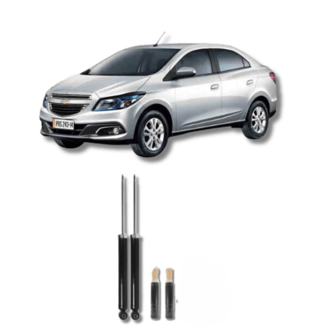 Amortecedor Traseiro Prisma 2013 Até 2018 com Kit de Batentes e Guarda-Pó - Remanufaturado