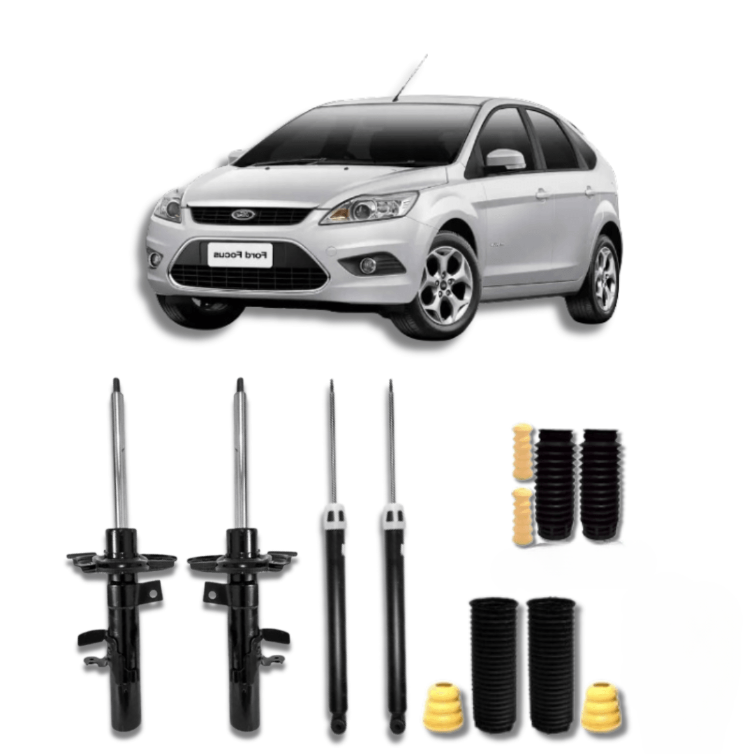 Kit Completo de Amortecedores Dianteiros e Traseiros com Kits de Batentes e Guarda-Pó Ford Focus 2014 até 2019 - Remanufaturado