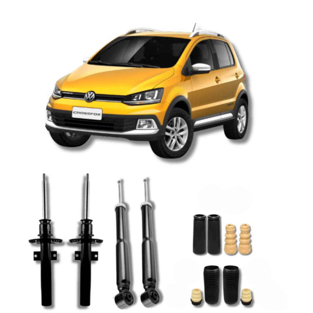 Kit Completo de Amortecedores CrossFox 2005 Até 2017 com Kits de Batentes e Guarda-Pó - Remanufaturado