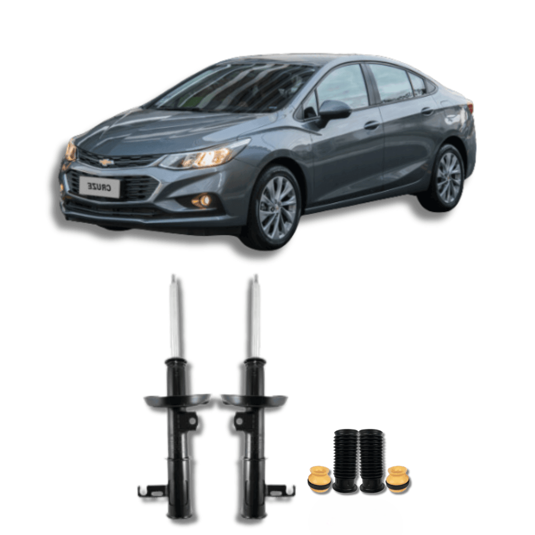 Amortecedores Dianteiros Cruze LT/LTZ 2011 Até 2016 com Kit de Batentes e Guarda-Pó - Remanufaturado