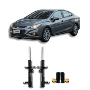 Amortecedores Dianteiros Cruze LT/LTZ 2011 Até 2016 com Kit de Batentes e Guarda-Pó - Remanufaturado