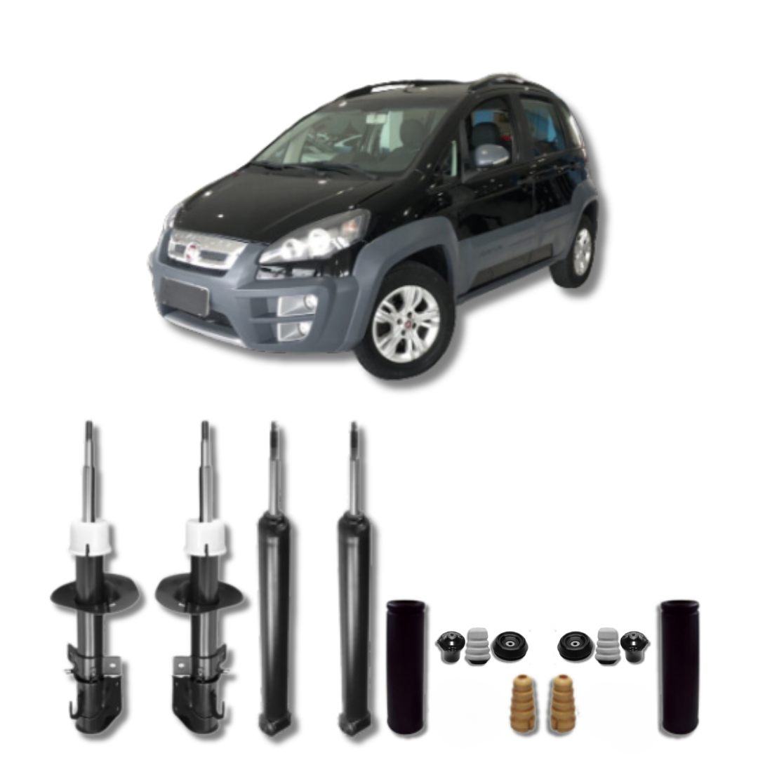 Kit Completo de Amortecedores com Acessórios Fiat Idea Adventure 2006 até 2016 - Remanufaturado