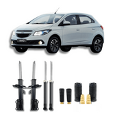 Kit Completo de Amortecedores Dianteiros e Traseiros Onix 2013 Até 2018 com Kits de Batentes e Guarda-Pó - Remanufaturado