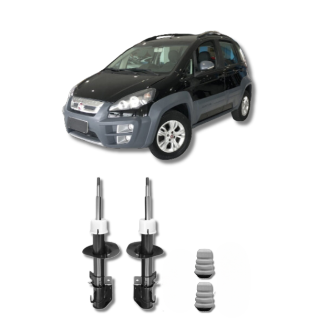 Amortecedores Dianteiros com Kit de Batentes e Guarda-Pó Fiat Idea Adventure 2006 até 2016 - Remanufaturado