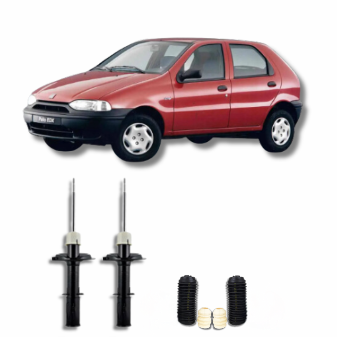 Amortecedores Dianteiros com Kit de Batentes e Guarda-Pó Fiat Palio Antigo 1996 até 2000 - Remanufaturado