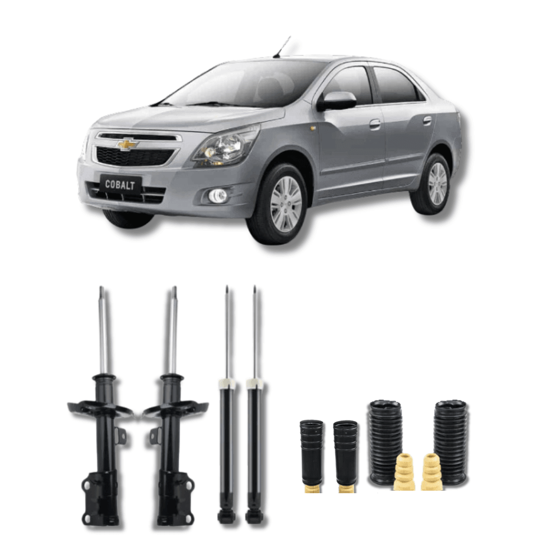 Kit Completo de Amortecedores Dianteiros e Traseiros Cobalt 2012 Até 2016 com Kits de Batentes e Guarda-Pó - Remanufaturado