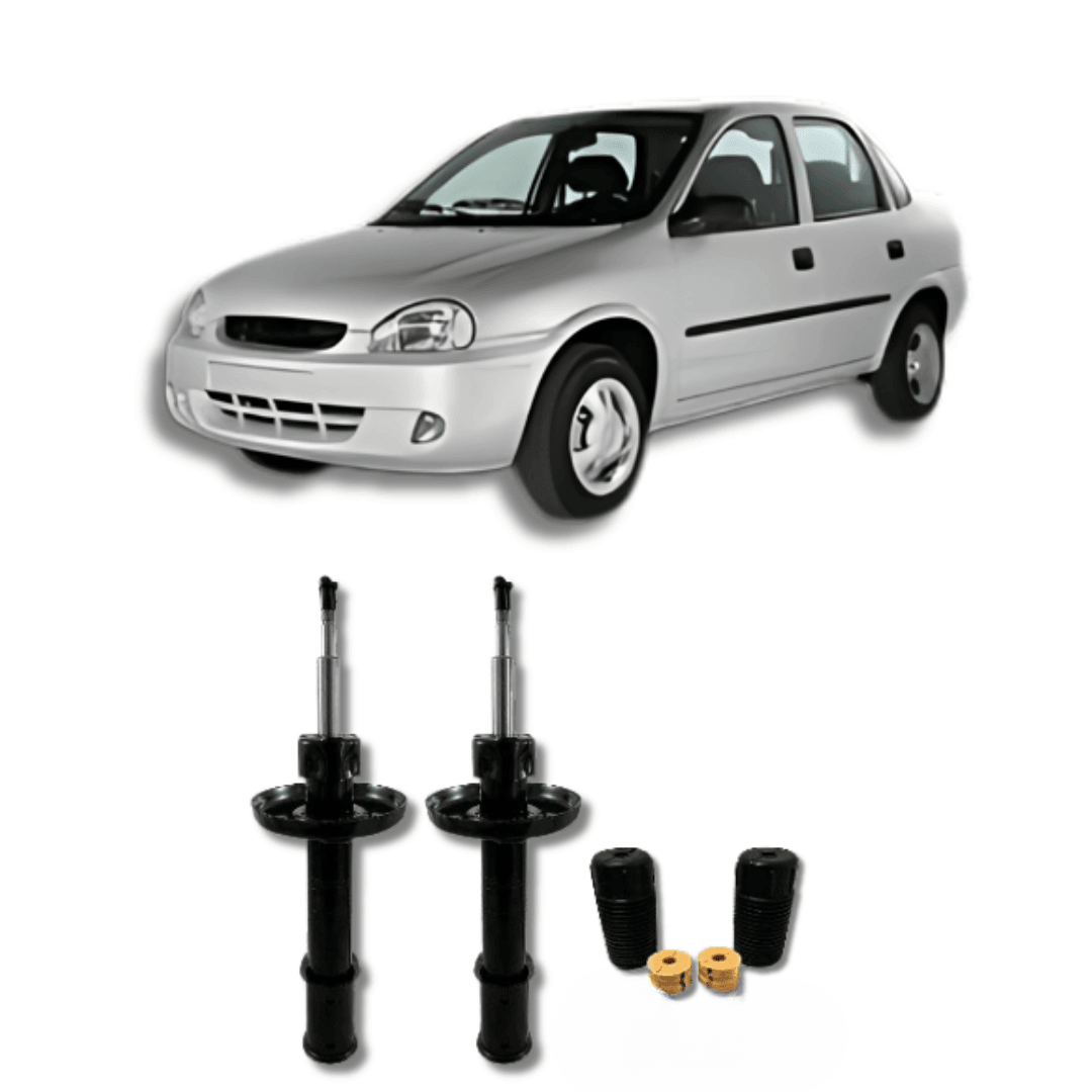 Amortecedores Dianteiros Corsa Classic 1995 Até 2016 com Kit de Batentes e Guarda-Pó - Remanufaturado
