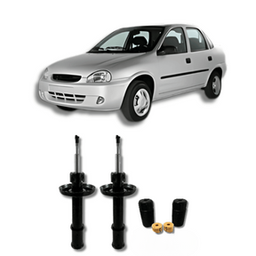 Amortecedores Dianteiros Corsa Classic 1995 Até 2016 com Kit de Batentes e Guarda-Pó - Remanufaturado