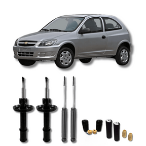 Kit Completo de Amortecedores Dianteiros e Traseiros Corsa Celta 2000 Até 2015 com Kits de Batentes e Guarda-Pó - Remanufaturado