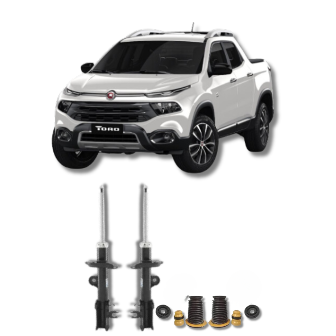 Amortecedores Dianteiros com Kit de Batentes e Guarda-Pó Fiat Toro 2016 até 2024 - Remanufaturado