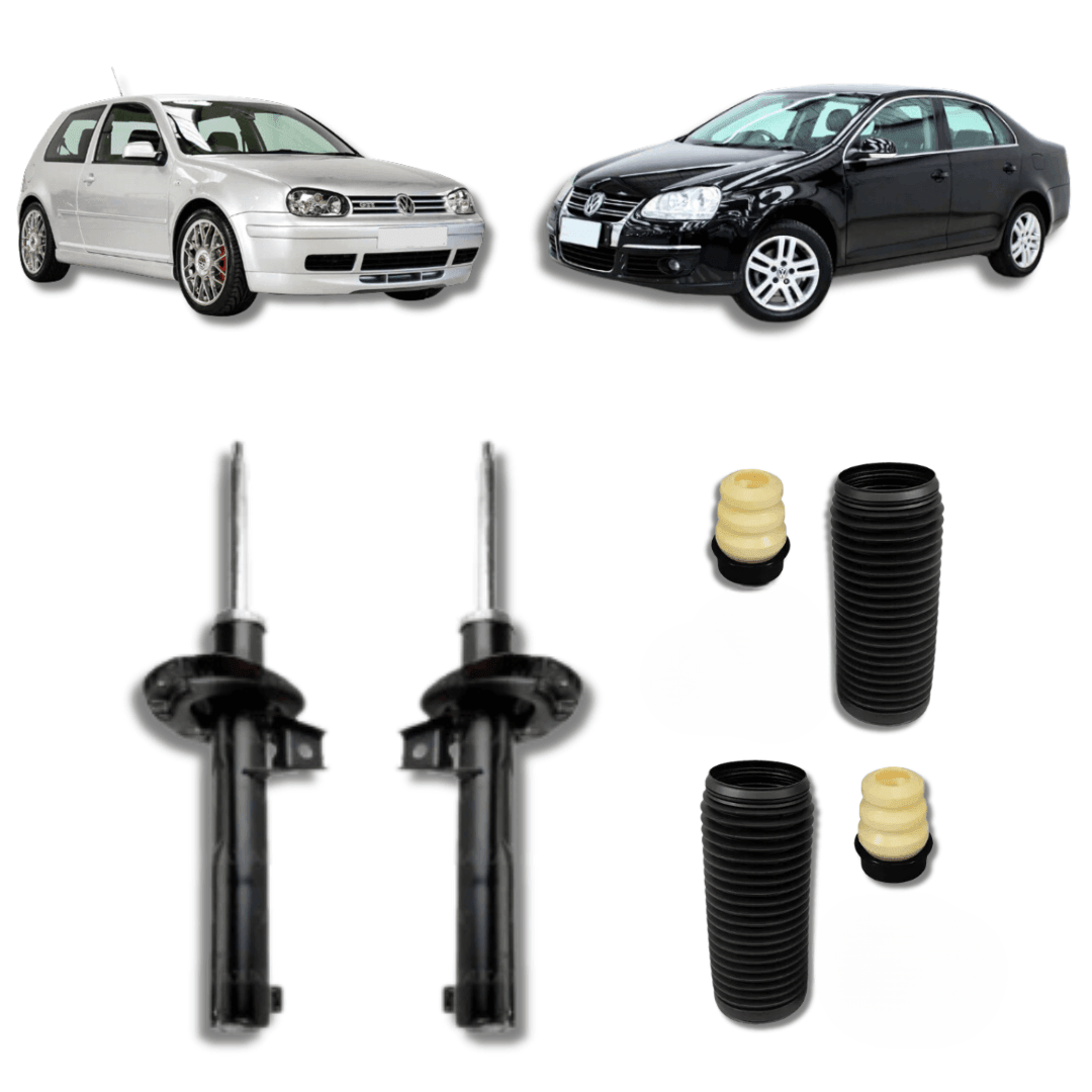 Amortecedores Dianteiros com Kit de Batentes e Guarda-Pó Golf GTI/Jetta 1990 Até 2021 - Remanufaturado