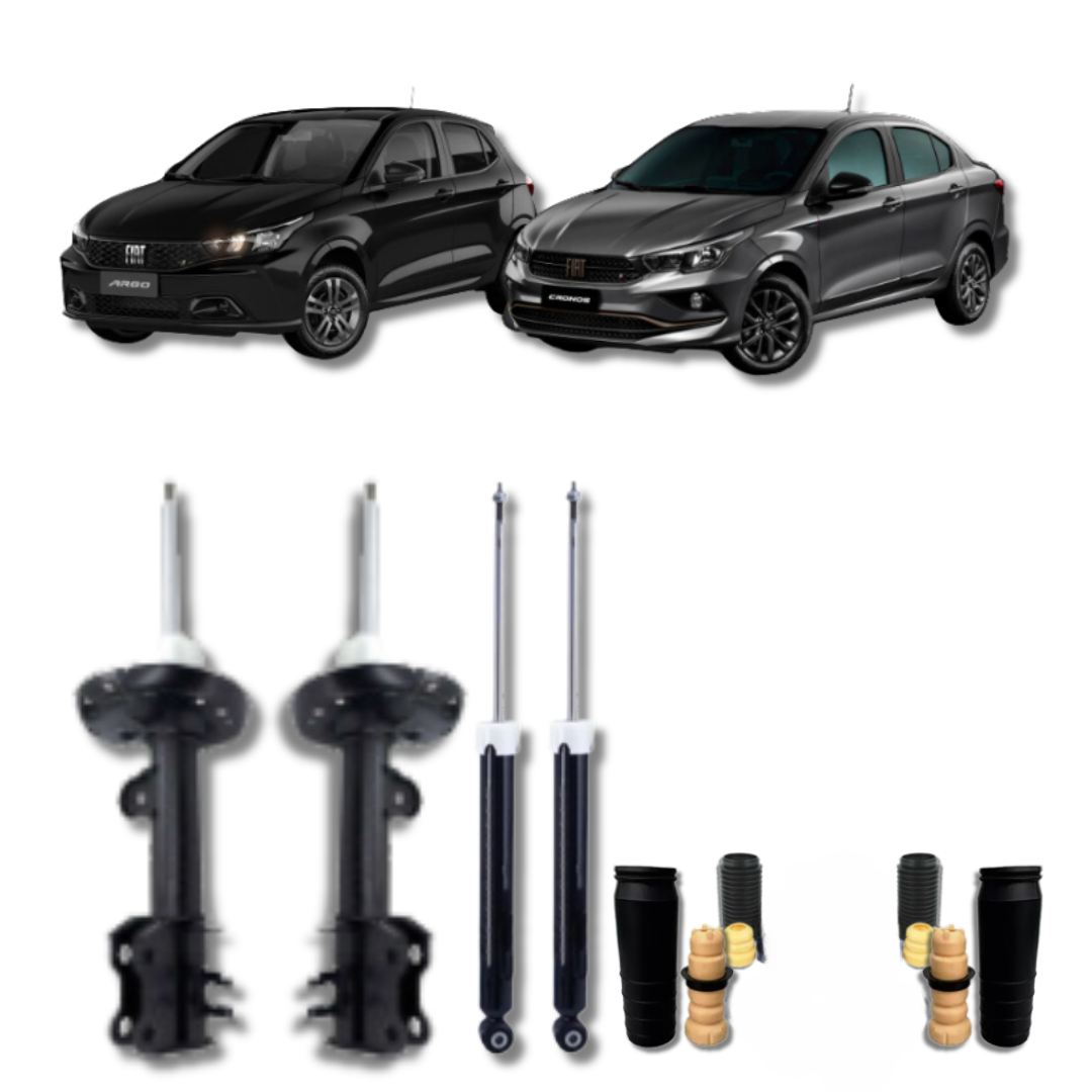 Kit Completo Amortecedores Dianteiros e Traseiros com Acessórios Argo/Cronos 2017 até 2023 - Remanufaturado