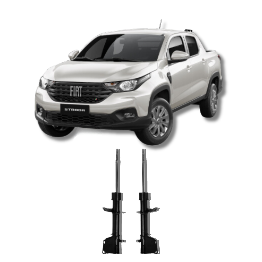 Amortecedores Dianteiros com Kit de Batentes e Guarda-Pó Fiat Strada Freedom 2018 Até 2021 - Remanufaturado