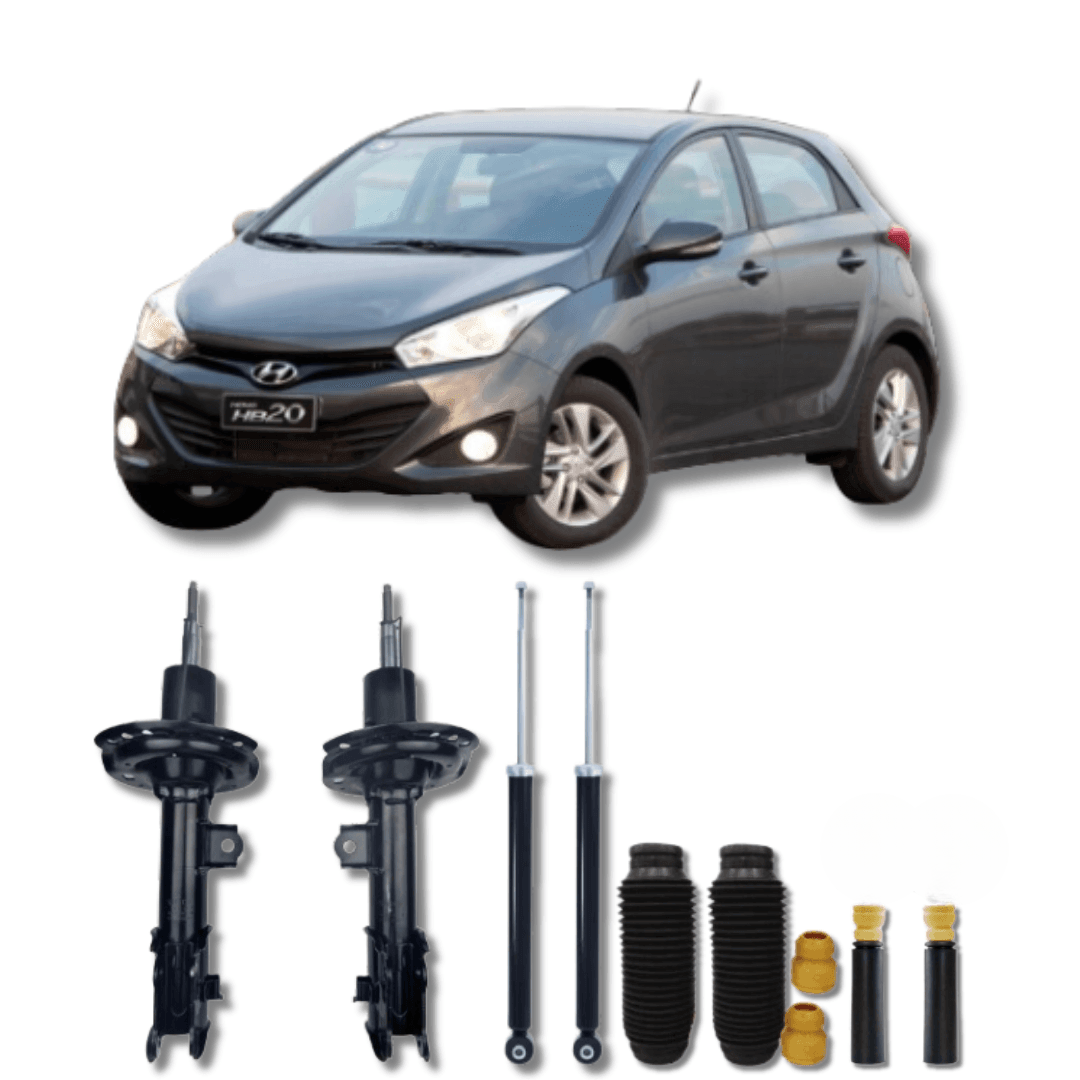 Kit Completo de Amortecedores Dianteiros e Traseiros com Acessórios Hyundai HB20 2012 Até 2019 - Remanufaturado