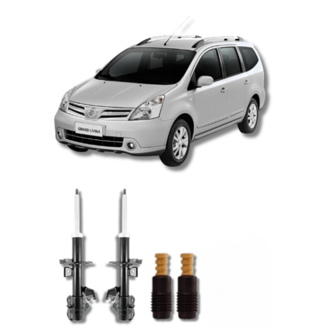 Amortecedores Dianteiros com Kit de Batentes e Guarda-Pó Nissan Livina 2006 Até 2015 - Remanufaturado