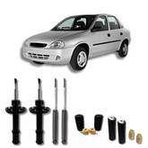 Kit Completo de Amortecedores Dianteiros e Traseiros Corsa Classic 1995 Até 2016 com Kits de Batentes e Guarda-Pó - Remanufaturado