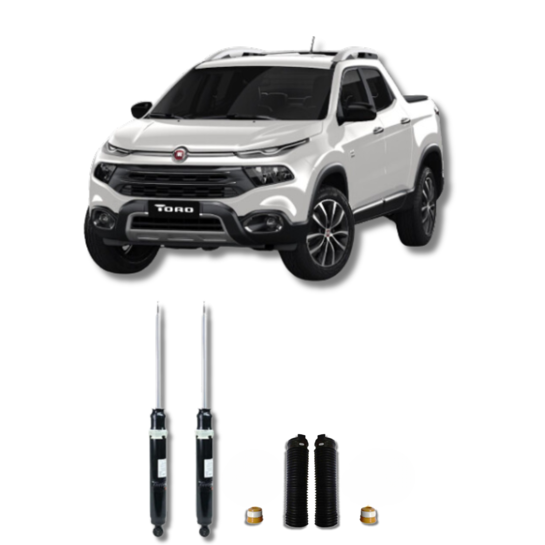 Amortecedores Traseiros com Kit de Batentes e Guarda-Pó Fiat Toro 2016 até 2024 - Remanufaturado