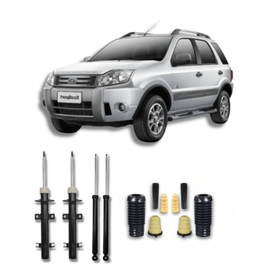 Kit Completo Amortecedores Dianteiros e Traseiros com Batentes e Guarda-Pó EcoSport 2003 Até 2012 - Remanufaturado