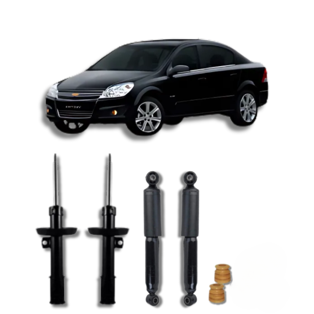 Kit Completo de Amortecedores Dianteiros e Traseiros com Kits de Batentes e Guarda-Pó Vectra Elegance 2006 Até 2011 - Remanufaturado